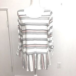 Chic Striped Blouse in Pink and Black